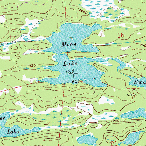 Topographic Map of Moon Lake, MN