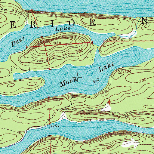 Topographic Map of Moon Lake, MN