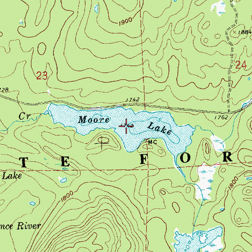 Topographic Map of Moore Lake, MN