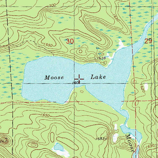 Topographic Map of Moose Lake, MN