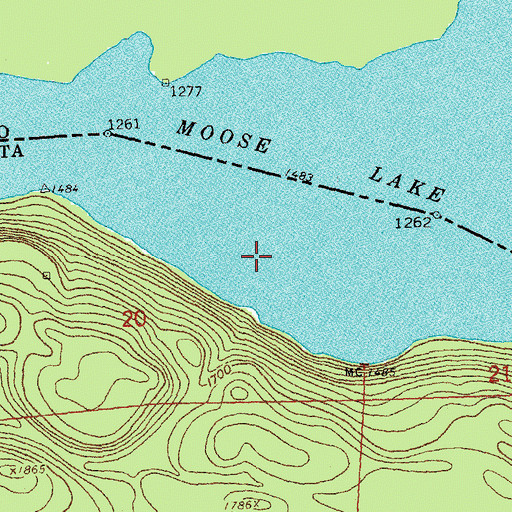 Topographic Map of Moose Lake, MN