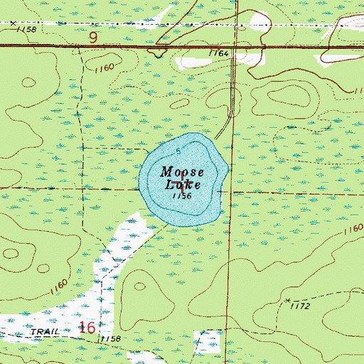 Topographic Map of Moose Lake, MN