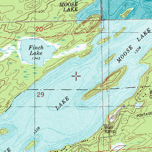 Topographic Map of Moose Lake, MN