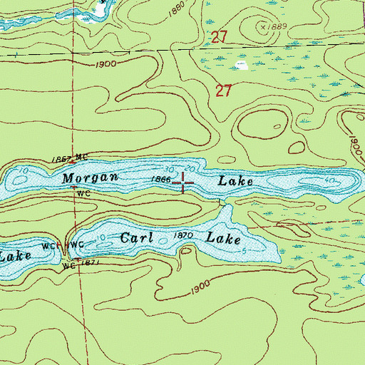 Topographic Map of Morgan Lake, MN