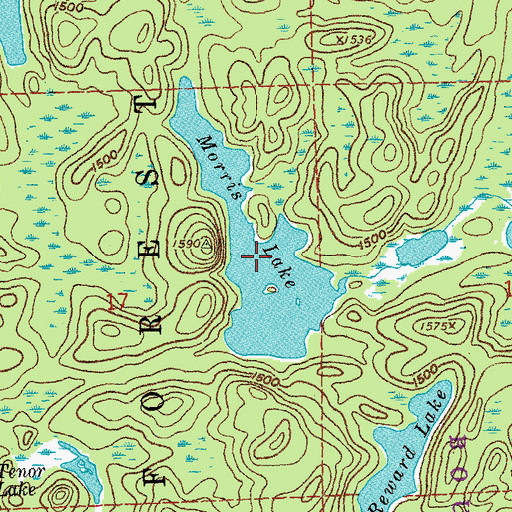 Topographic Map of Morris Lake, MN