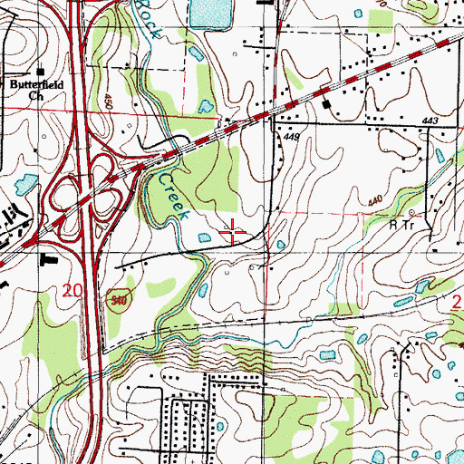 Topographic Map of Shibley Gas Field, AR
