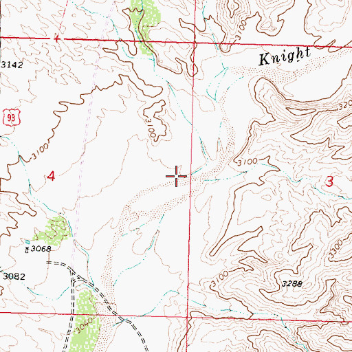 Topographic Map of Kabba Wash, AZ