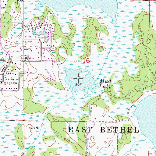 Topographic Map of Mud Lake, MN