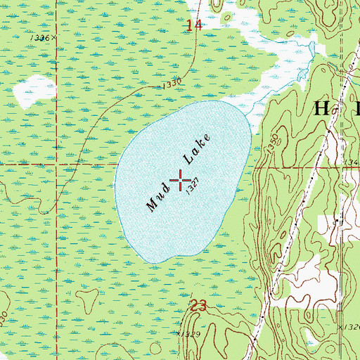 Topographic Map of Mud Lake, MN