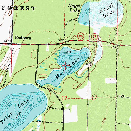 Topographic Map of Mud Lake, MN