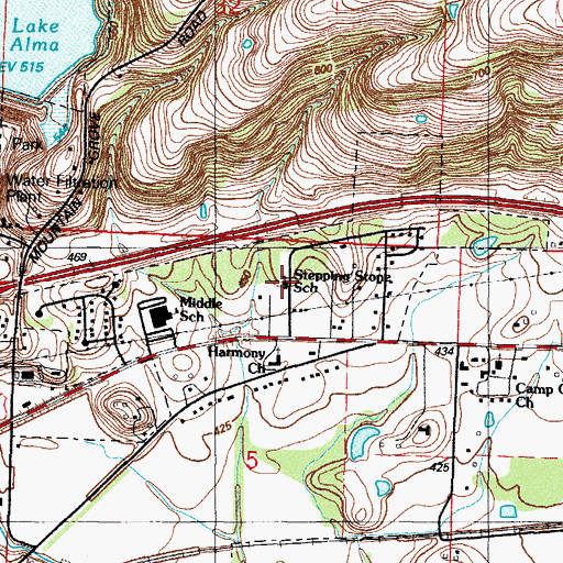 Topographic Map of Stepping Stone School, AR