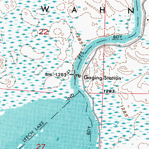 Topographic Map of Mud Lake, MN