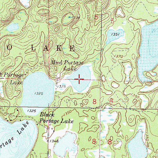 Topographic Map of Mud Portage Lake, MN