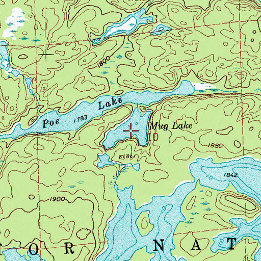 Topographic Map of Mug Lake, MN