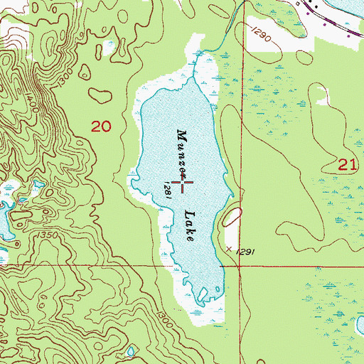Topographic Map of Munzer Lake, MN