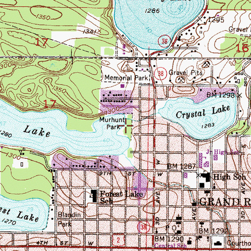 Topographic Map of Murhunt Park, MN