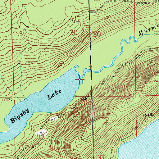Topographic Map of Murmur Creek, MN