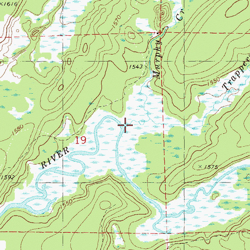 Topographic Map of Murphy Creek, MN