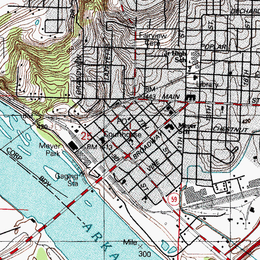 Topographic Map of Van Buren Historic District, AR