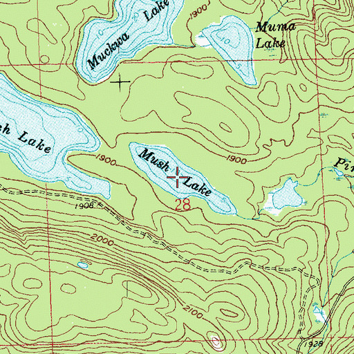 Topographic Map of Mush Lake, MN