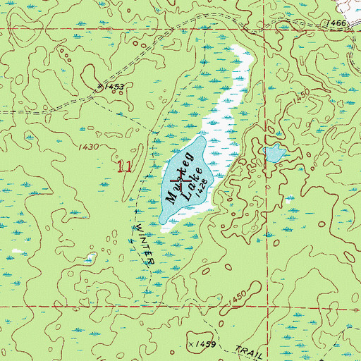 Topographic Map of Muskeg Lake, MN