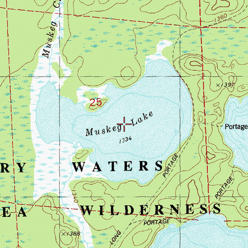 Topographic Map of Muskeg Lake, MN