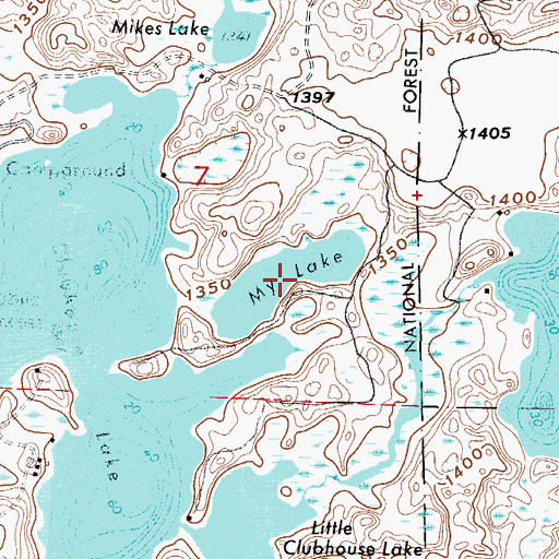 Topographic Map of My Lake, MN