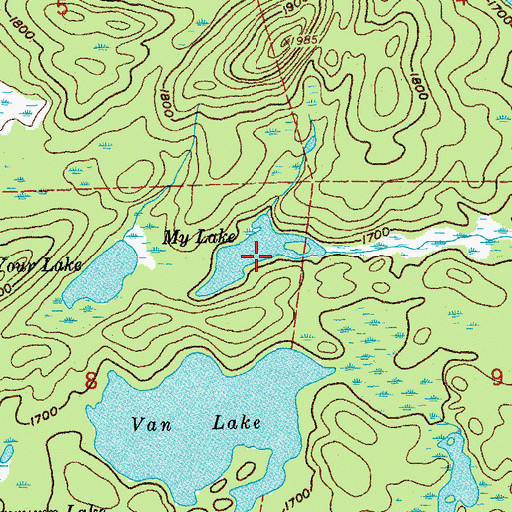 Topographic Map of My Lake, MN