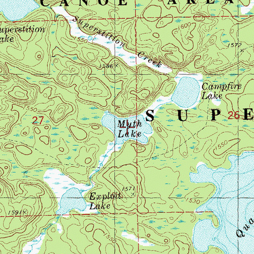 Topographic Map of Myth Lake, MN