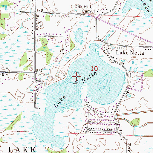 Topographic Map of Lake Netta, MN