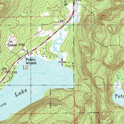 Topographic Map of Nicado Creek, MN