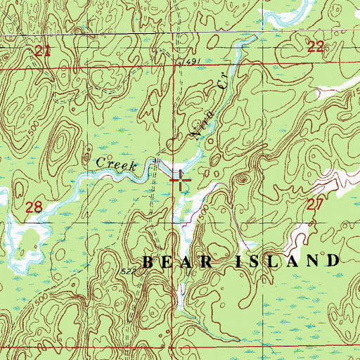 Topographic Map of Nira Creek, MN