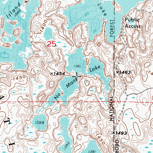 Topographic Map of No Mans Lake, MN