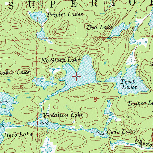 Topographic Map of No Sleep Lake, MN