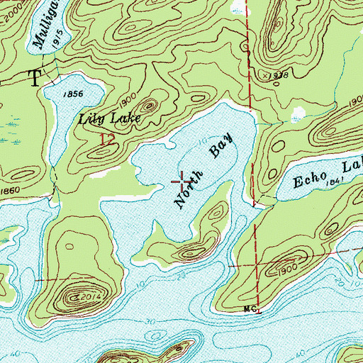 Topographic Map of North Bay, MN