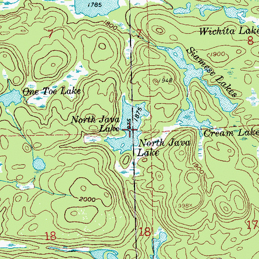 Topographic Map of North Java Lake, MN