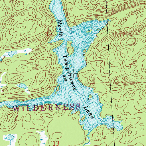 Topographic Map of North Temperance Lake, MN