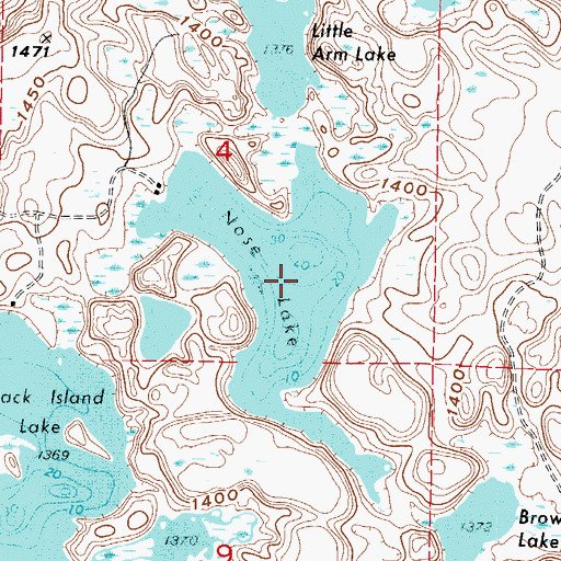 Topographic Map of Nose Lake, MN