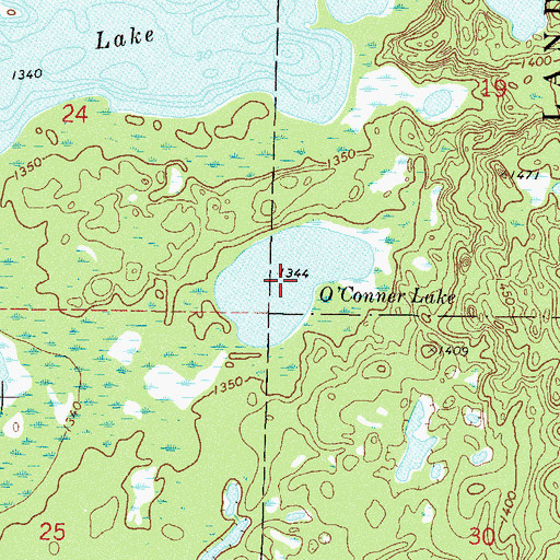 Topographic Map of O'Conner Lake, MN