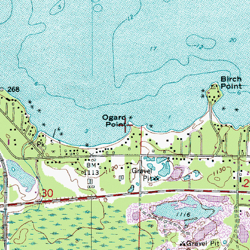 Topographic Map of Ogard Point, MN
