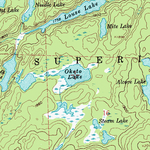 Topographic Map of Oketo Lake, MN