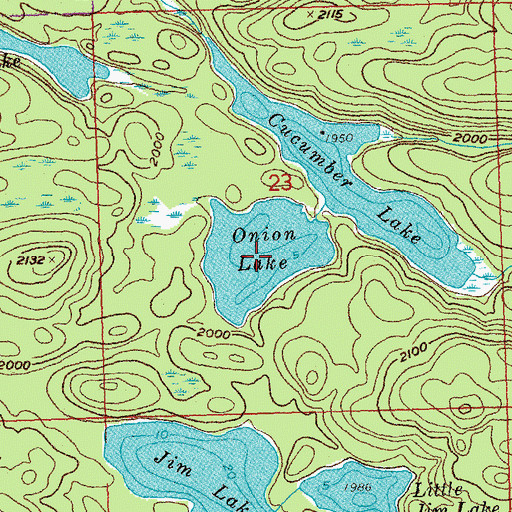 Topographic Map of Onion Lake, MN