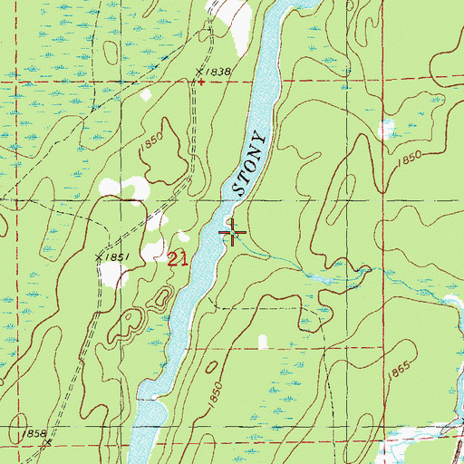 Topographic Map of Osier Creek, MN