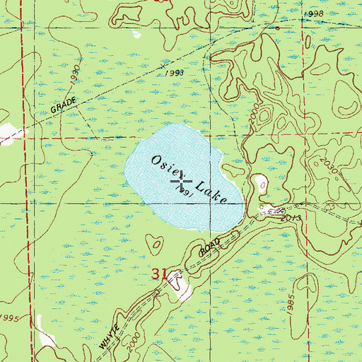 Topographic Map of Osier Lake, MN