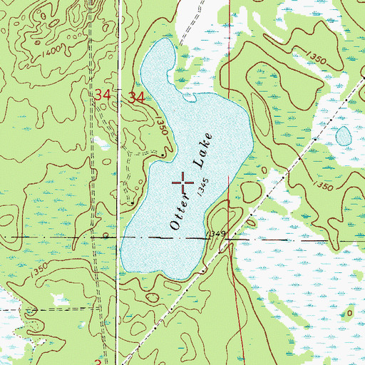Topographic Map of Otter Lake, MN