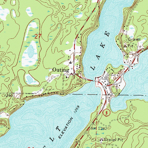 Topographic Map of Outing, MN
