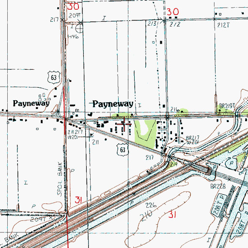 Topographic Map of Corner Chapel Baptist Church, AR
