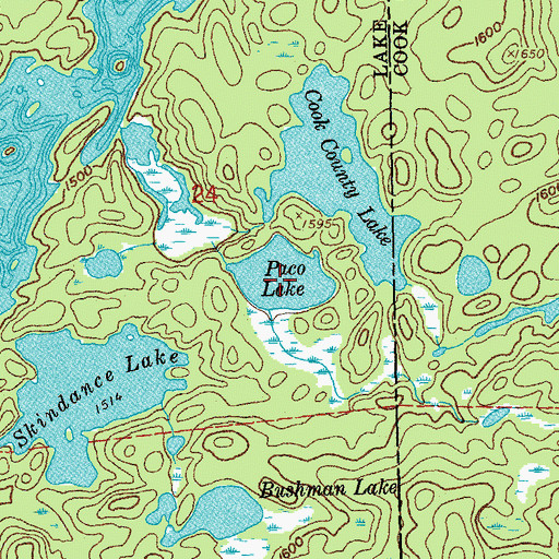 Topographic Map of Paco Lake, MN
