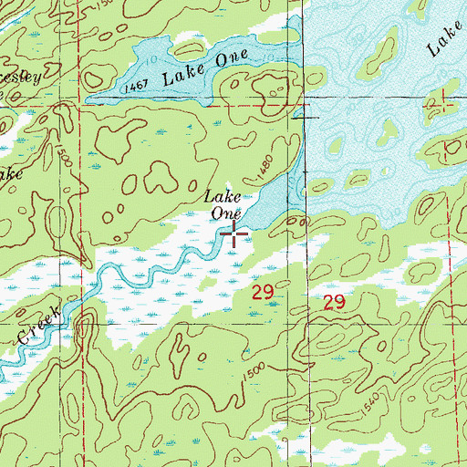 Topographic Map of Pagami Creek, MN