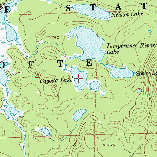 Topographic Map of Pagoda Lake, MN